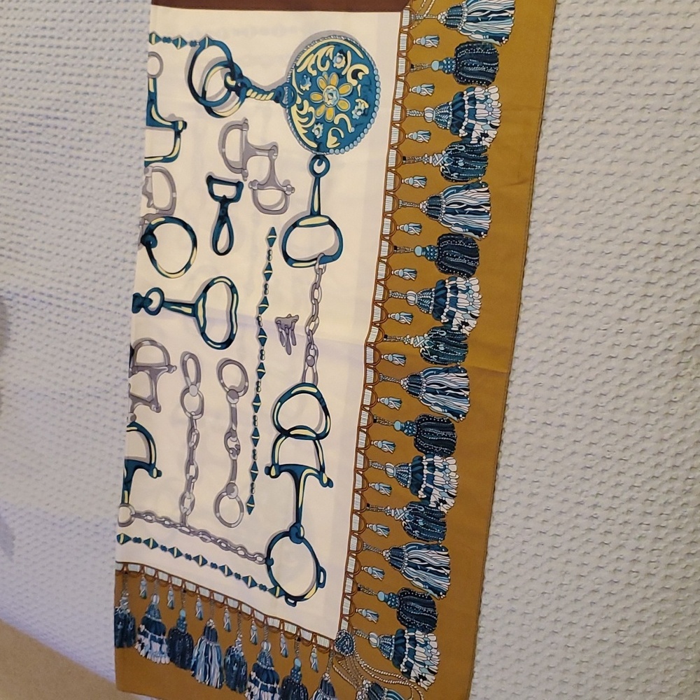 Stylish Blue and Gold Equestrian Scarf